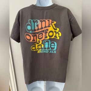 Dutch Bros Drink One For Dane End ALS T Shirt Brown Gray Size M